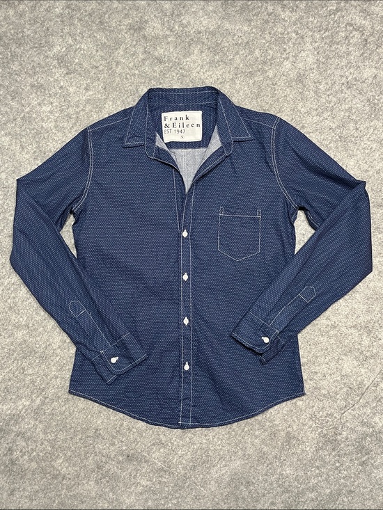 Frank & Eileen Tops - Frank & Eileen Navy Microdot Button-Down Shirt